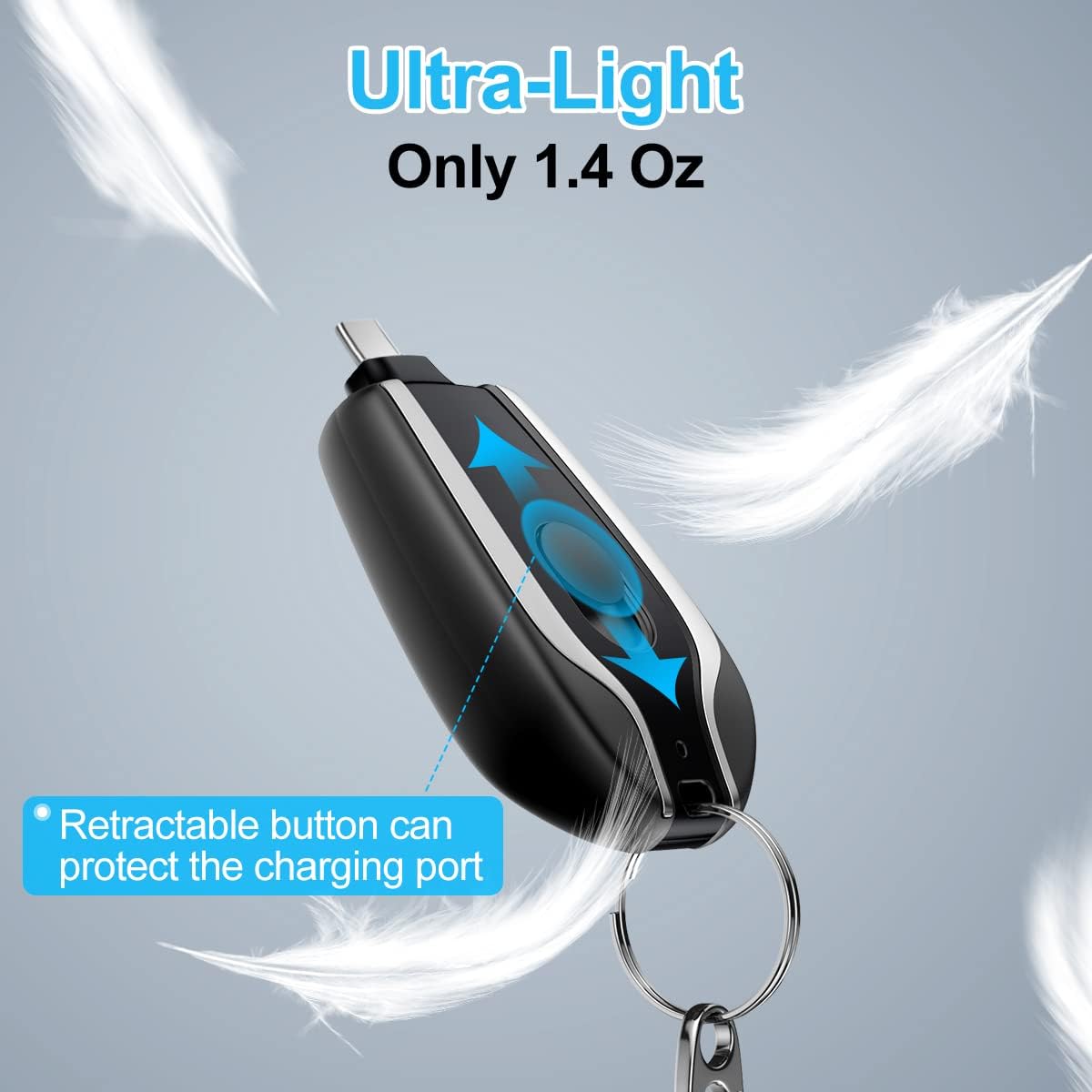 Type C Keychain Emergency Charger – Ultra Slim & Portable