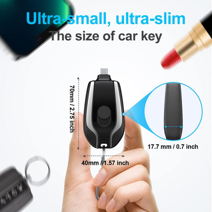 Type C Keychain Emergency Charger – Ultra Slim & Portable