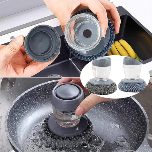 Soap Dispenser Palm Brush with Built In Soap Dispenser