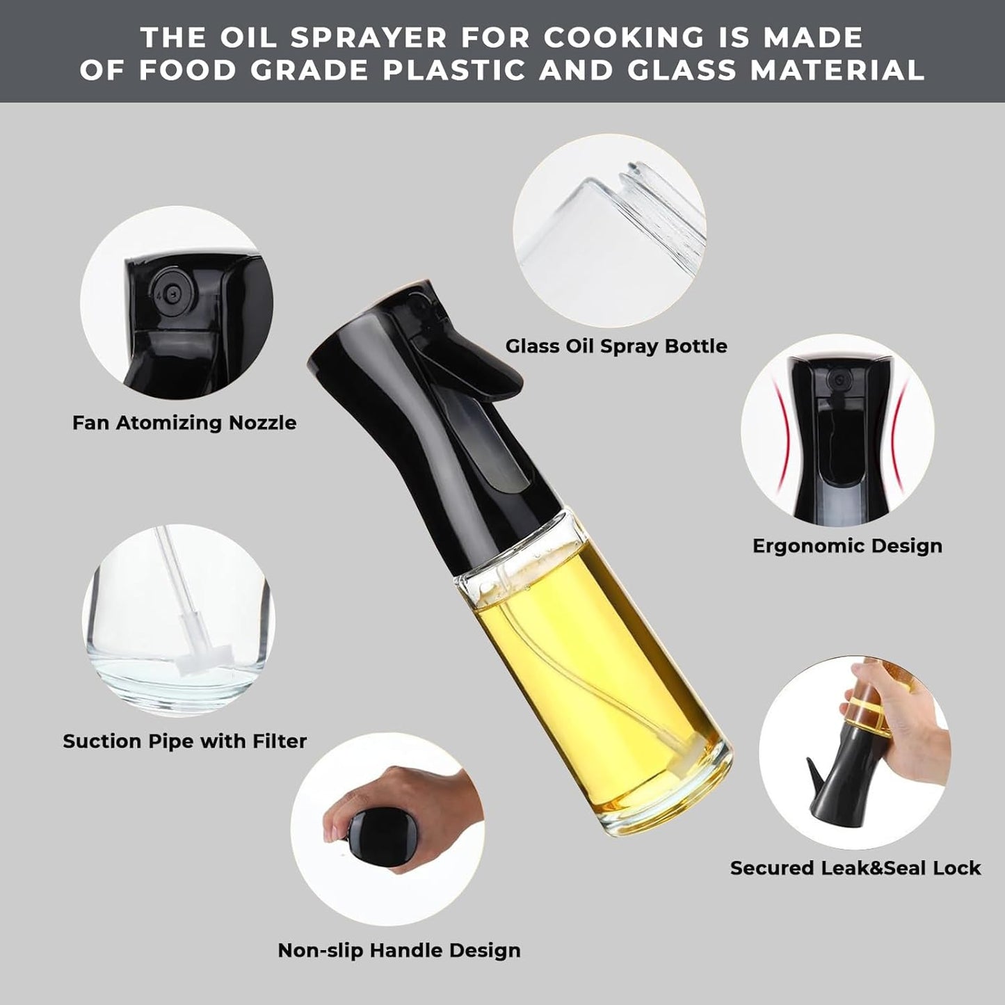 Oil Spray Bottle – Cooking Oil Sprayer for Healthy Cooking