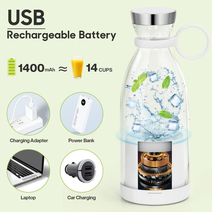 Portable USB Rechargeable Bottle Juicer – Fresh Juice Anytime, Anywhere