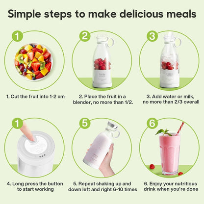 Portable USB Rechargeable Bottle Juicer – Fresh Juice Anytime, Anywhere