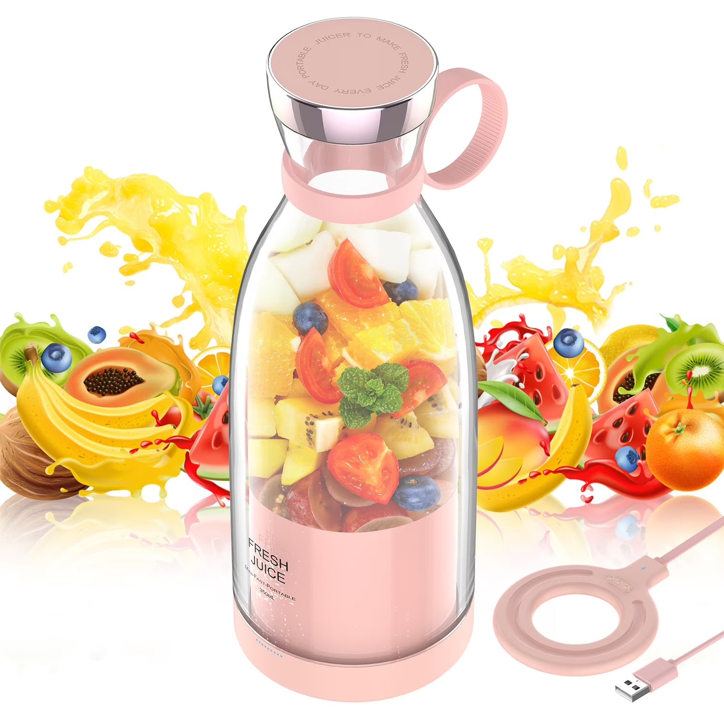 Portable USB Rechargeable Bottle Juicer – Fresh Juice Anytime, Anywhere